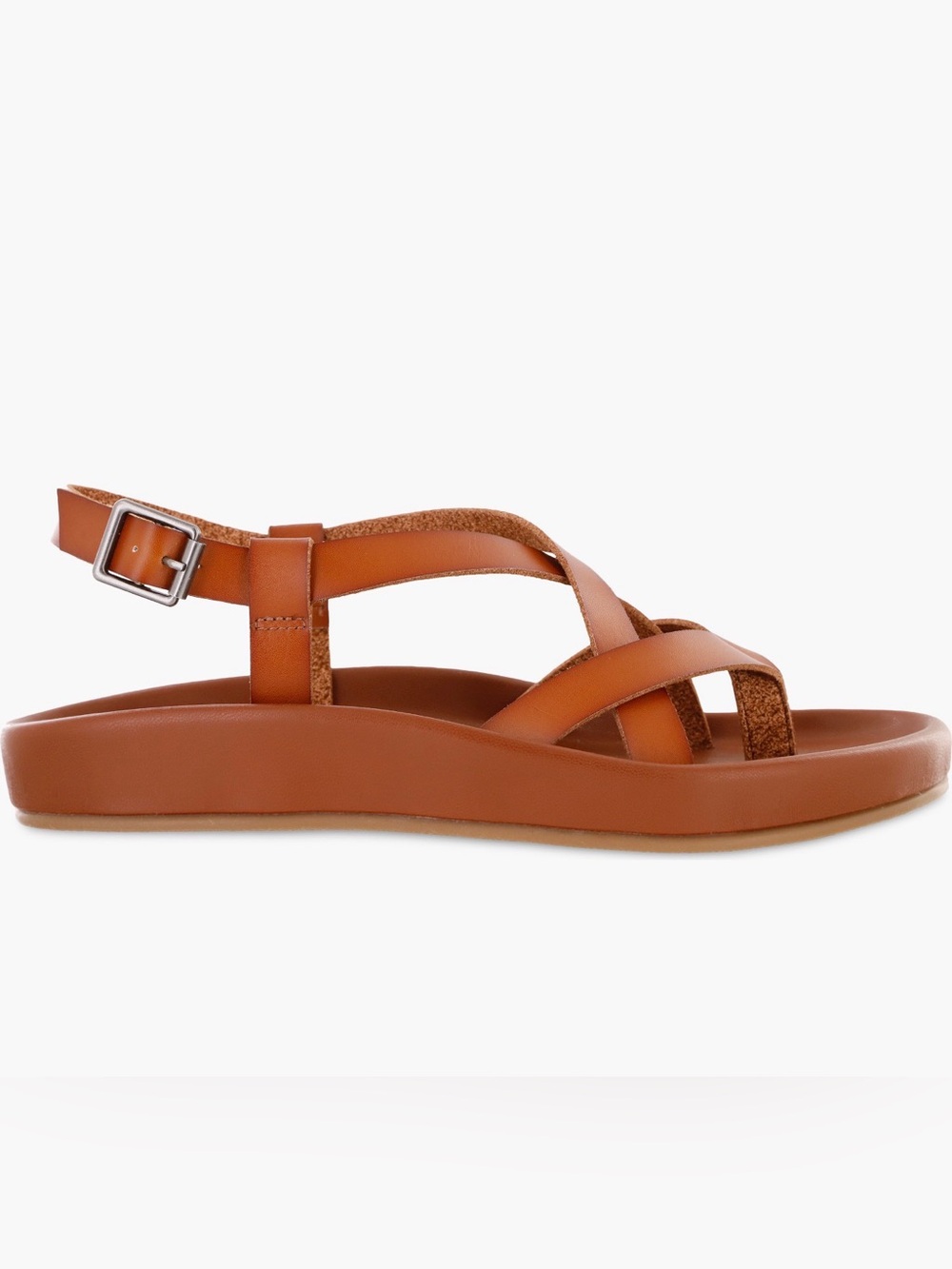 MIA Tan Leather Crisscross Strap Sandals - Picture 2 of 8